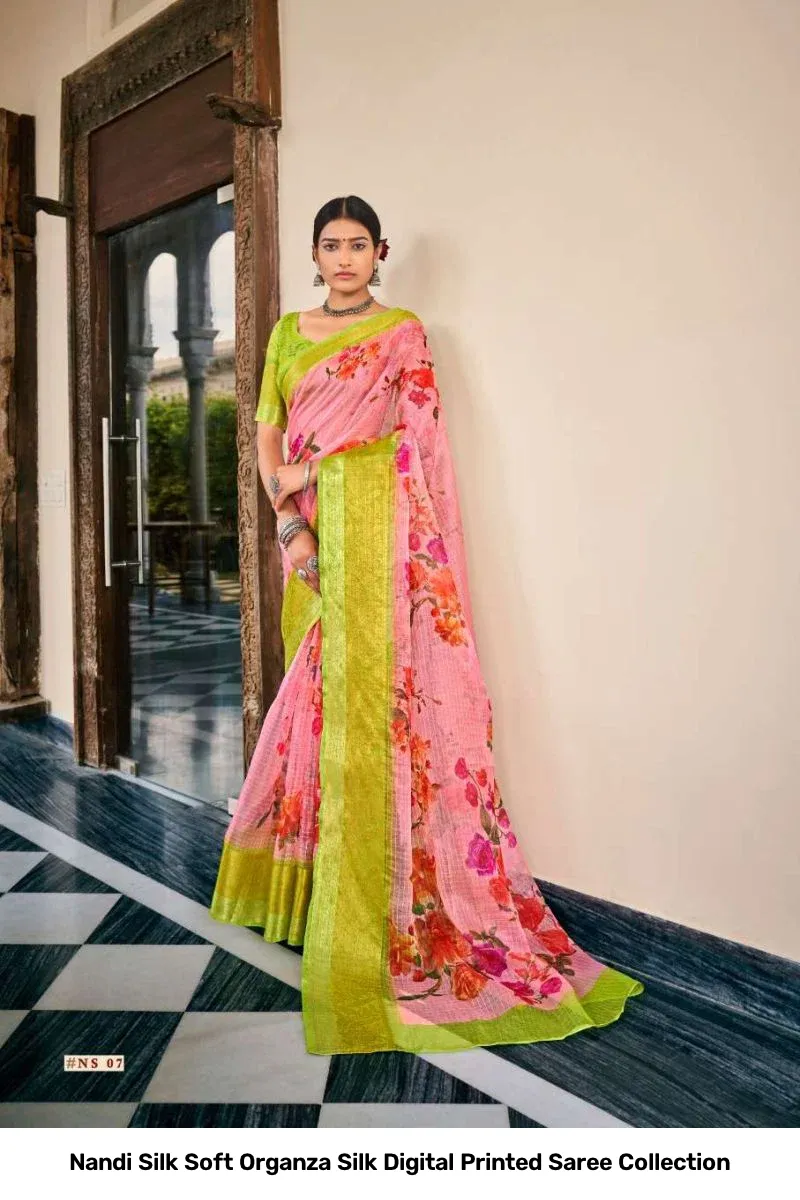 Nandi Silk Soft Organza Silk Digital Printed Saree Collection - Image 2