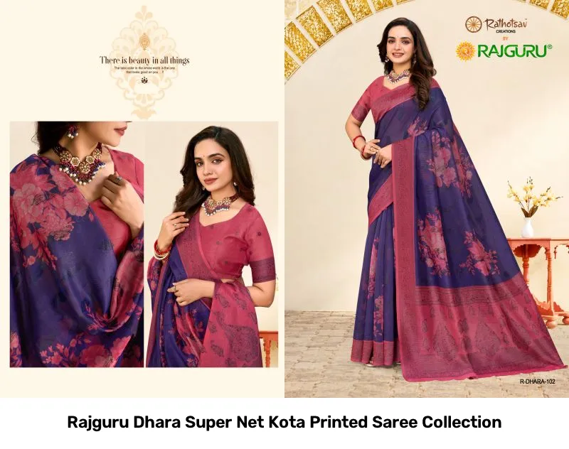 Rajguru Dhara Super Net Kota Printed Saree Collection - Image 2