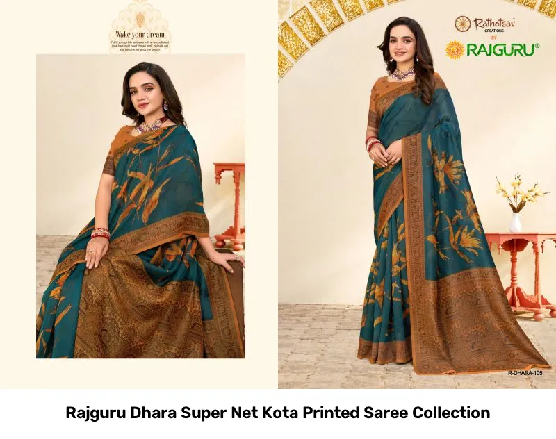 Rajguru Dhara Super Net Kota Printed Saree Collection - Image 3