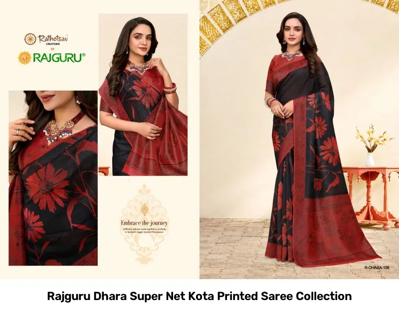 Rajguru Dhara Super Net Kota Printed Saree Collection - Image 5