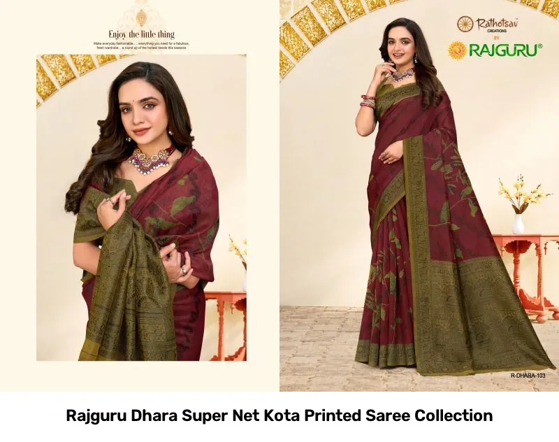 Rajguru Dhara Super Net Kota Printed Saree Collection - Image 8