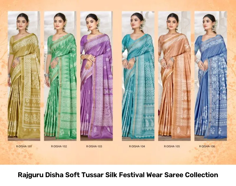 Rajguru Disha Soft Tussar Silk Festival Wear Saree Collection - Image 4