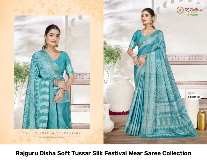 Rajguru Disha Soft Tussar Silk Festival Wear Saree Collection - Image 7