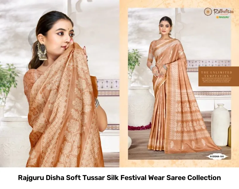 Rajguru Disha Soft Tussar Silk Festival Wear Saree Collection - Image 8