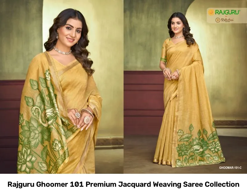 Rajguru Ghoomer 101 Premium Jacquard Weaving Saree Collection - Image 2