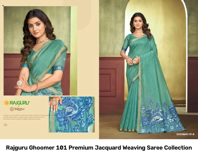 Rajguru Ghoomer 101 Premium Jacquard Weaving Saree Collection - Image 3