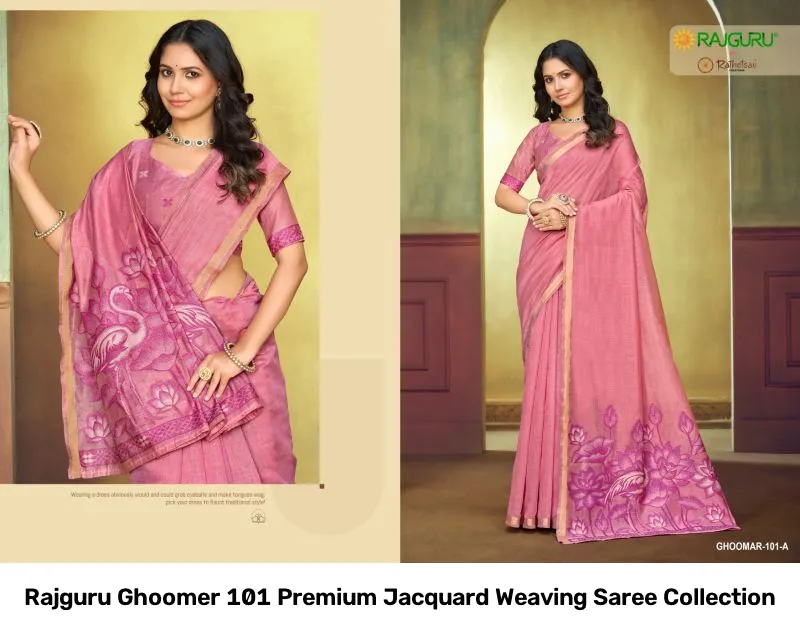 Rajguru Ghoomer 101 Premium Jacquard Weaving Saree Collection - Image 6