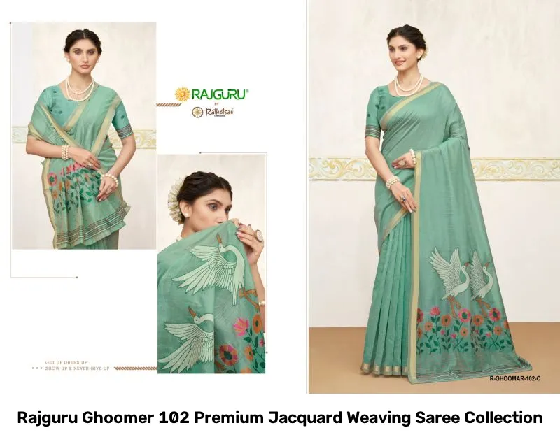 Rajguru Ghoomer 102 Premium Jacquard Weaving Saree Collection - Image 2