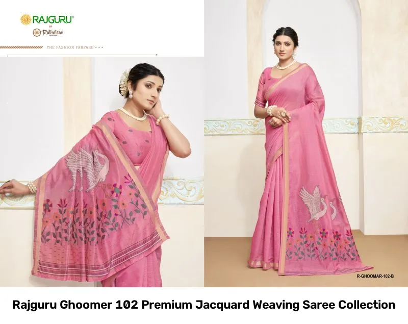Rajguru Ghoomer 102 Premium Jacquard Weaving Saree Collection - Image 3