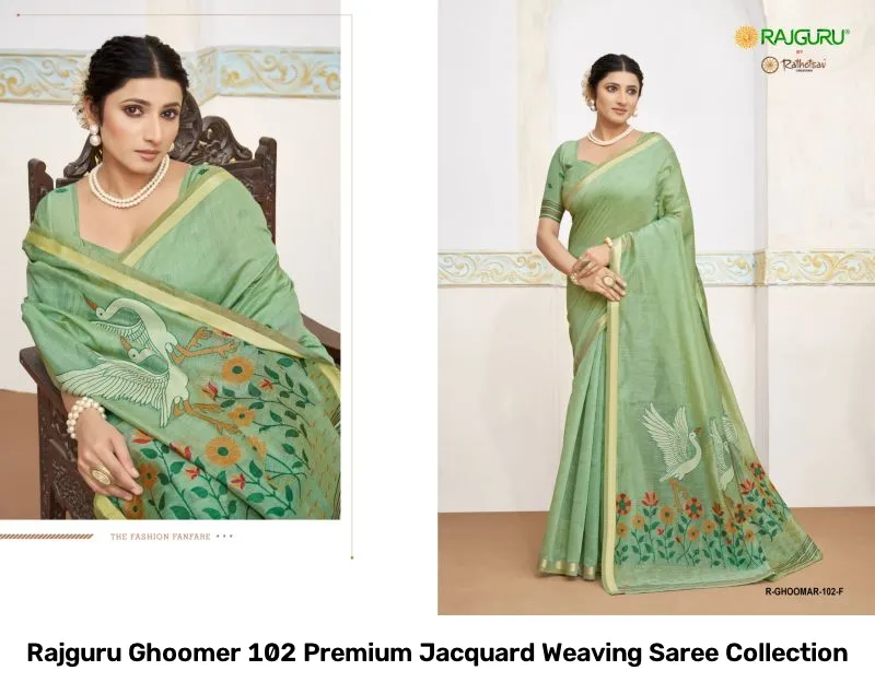 Rajguru Ghoomer 102 Premium Jacquard Weaving Saree Collection - Image 7