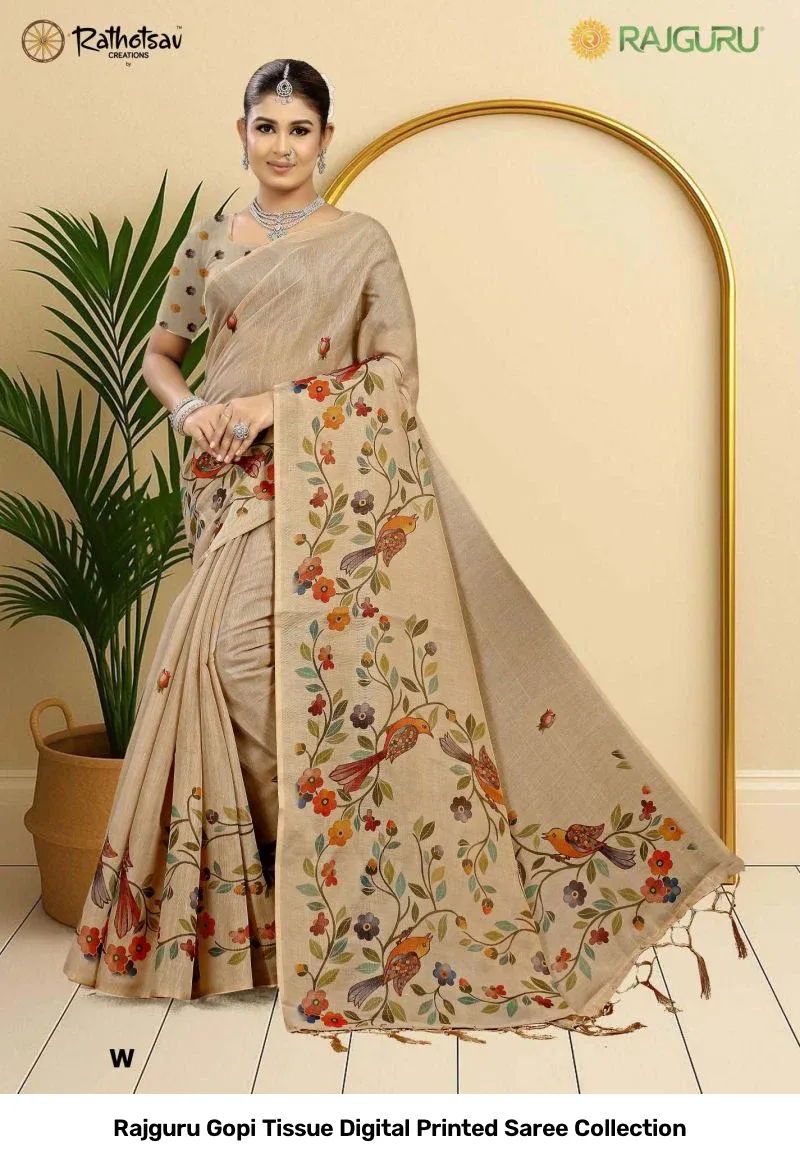 Rajguru Gopi Tissue Digital Printed Saree Collection - Image 15