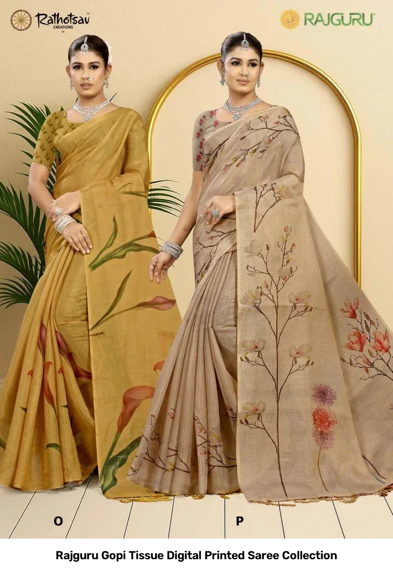 Rajguru Gopi Tissue Digital Printed Saree Collection - Image 6