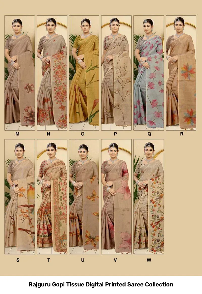 Rajguru Gopi Tissue Digital Printed Saree Collection - Image 9