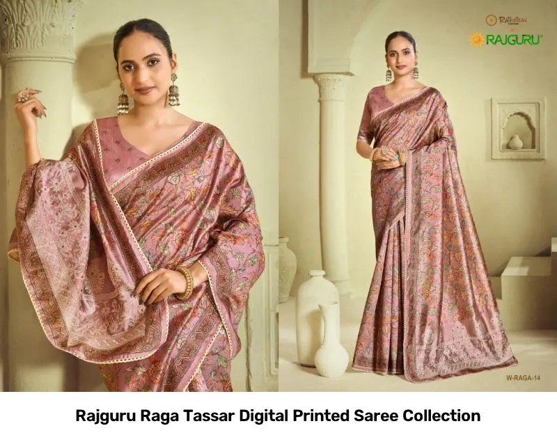 Rajguru Raga Tassar Digital Printed Saree Collection - Image 2