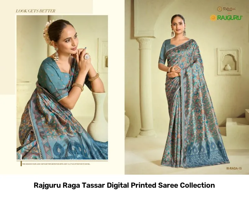 Rajguru Raga Tassar Digital Printed Saree Collection - Image 4
