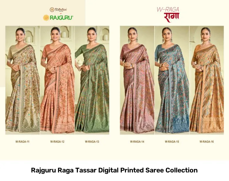 Rajguru Raga Tassar Digital Printed Saree Collection - Image 7