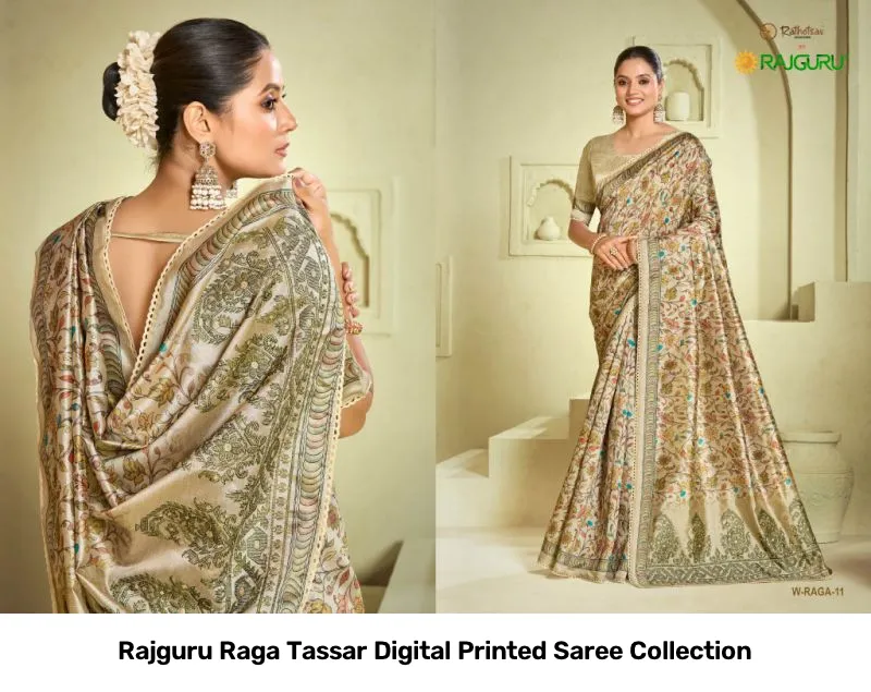 Rajguru Raga Tassar Digital Printed Saree Collection - Image 8