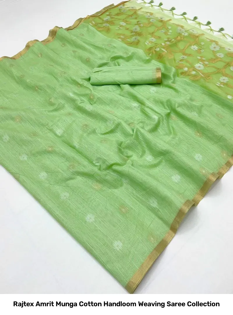 Rajtex Amrit Munga Cotton Handloom Weaving Saree Collection - Image 12