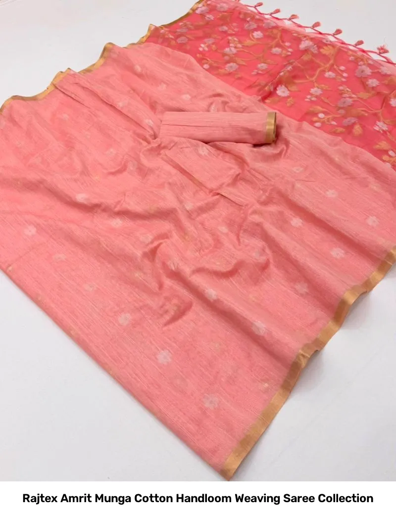 Rajtex Amrit Munga Cotton Handloom Weaving Saree Collection - Image 13