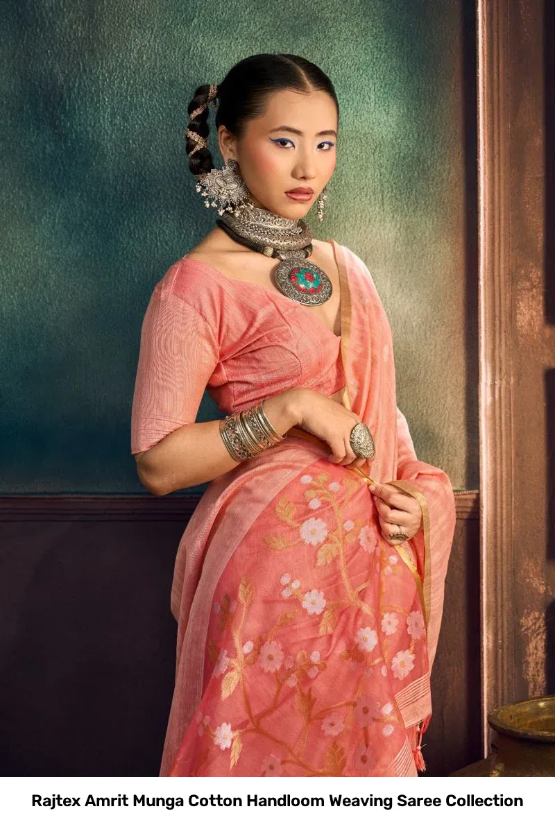 Rajtex Amrit Munga Cotton Handloom Weaving Saree Collection - Image 14