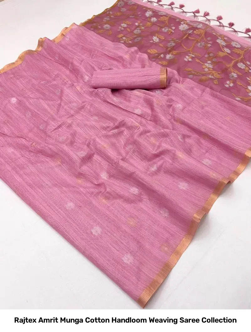 Rajtex Amrit Munga Cotton Handloom Weaving Saree Collection - Image 3