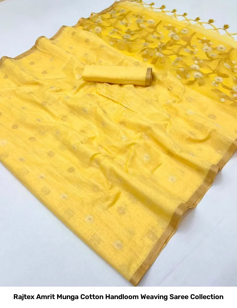 Rajtex Amrit Munga Cotton Handloom Weaving Saree Collection - Image 5