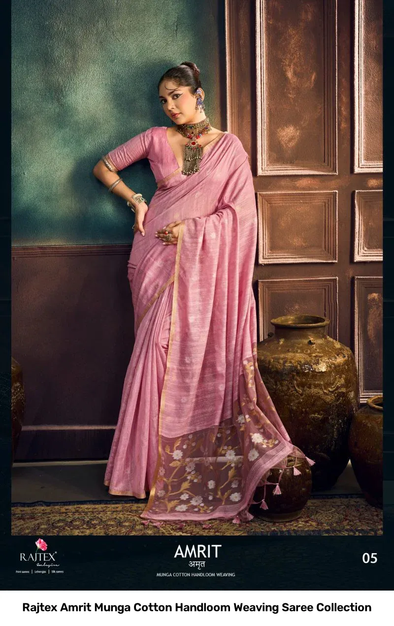 Rajtex Amrit Munga Cotton Handloom Weaving Saree Collection - Image 8
