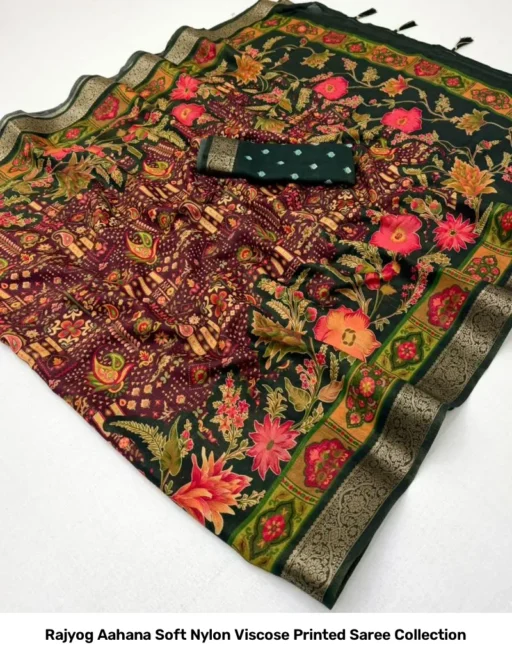 Rajyog Aahana Soft Nylon Viscose Printed Saree Collection