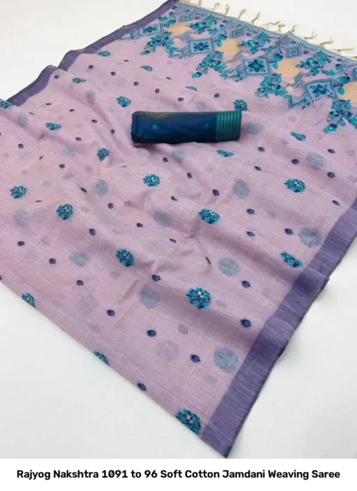 Rajyog Nakshtra 1091 to 96 Soft Cotton Jamdani Weaving Saree