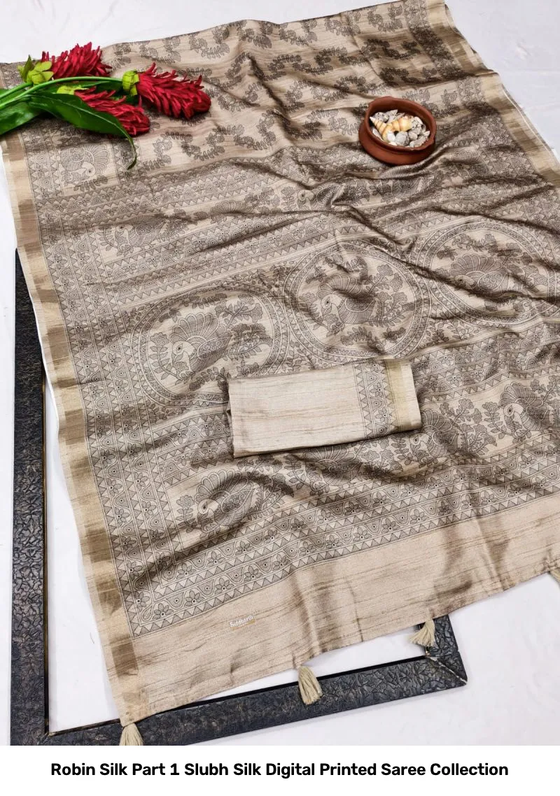 Robin Silk Part 1 Slubh Silk Digital Printed Saree Collection