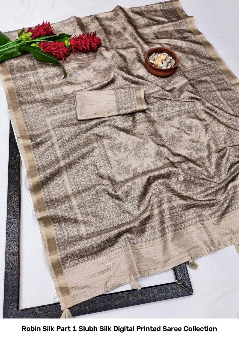 Robin Silk Part 1 Slubh Silk Digital Printed Saree Collection - Image 2
