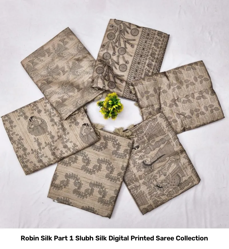 Robin Silk Part 1 Slubh Silk Digital Printed Saree Collection - Image 6