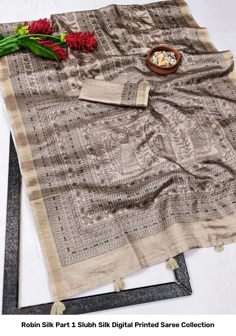 Robin Silk Part 1 Slubh Silk Digital Printed Saree Collection - Image 7