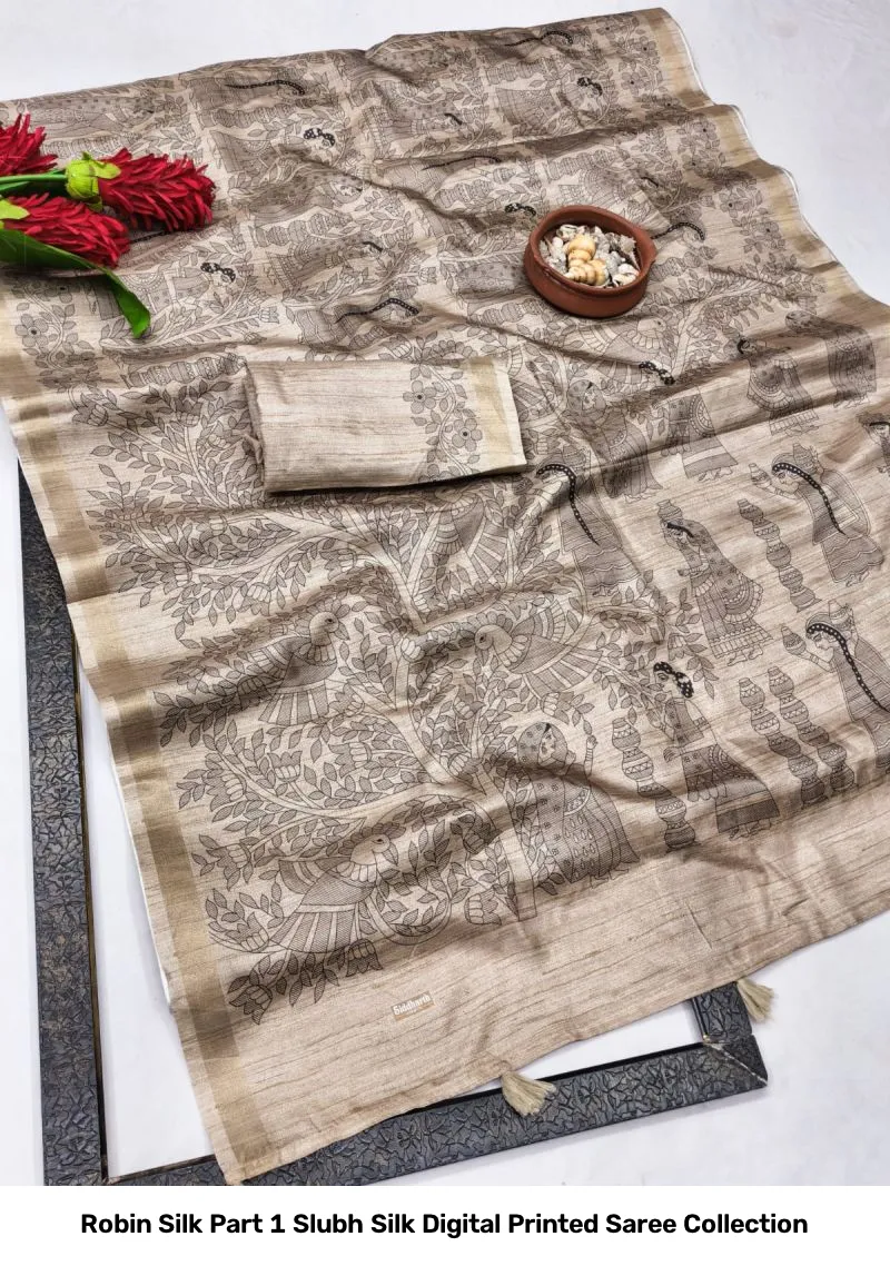 Robin Silk Part 1 Slubh Silk Digital Printed Saree Collection - Image 8
