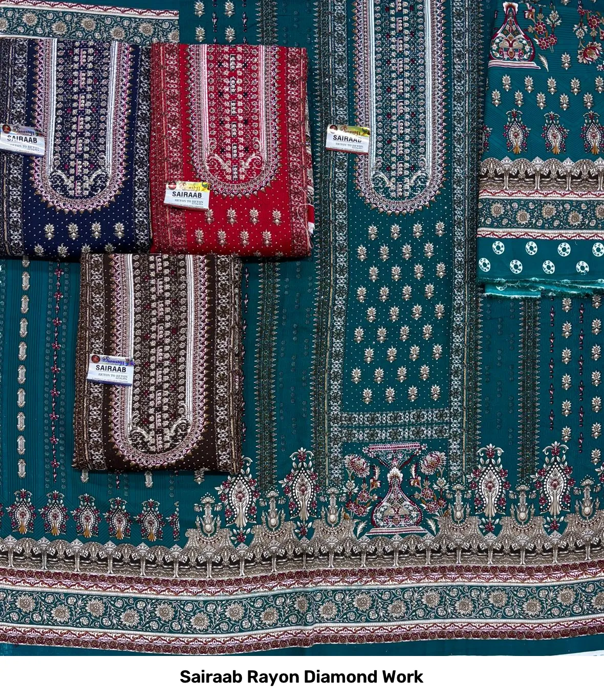 Sairaab Rayon Diamond Work - Image 11