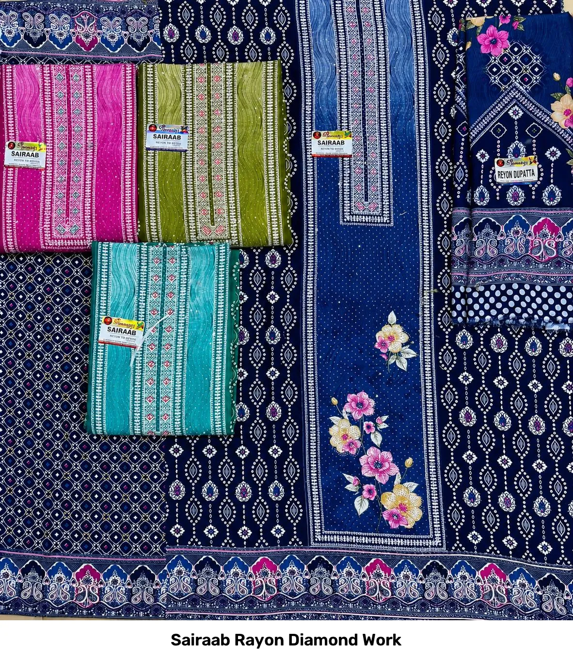 Sairaab Rayon Diamond Work - Image 3