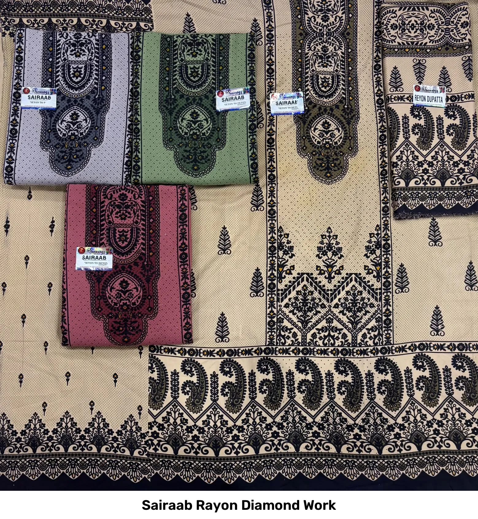 Sairaab Rayon Diamond Work - Image 4
