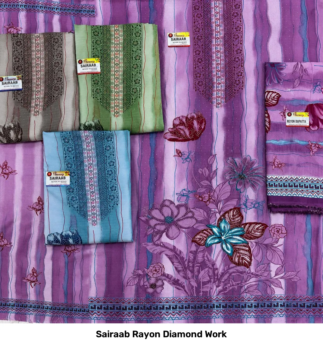 Sairaab Rayon Diamond Work - Image 5