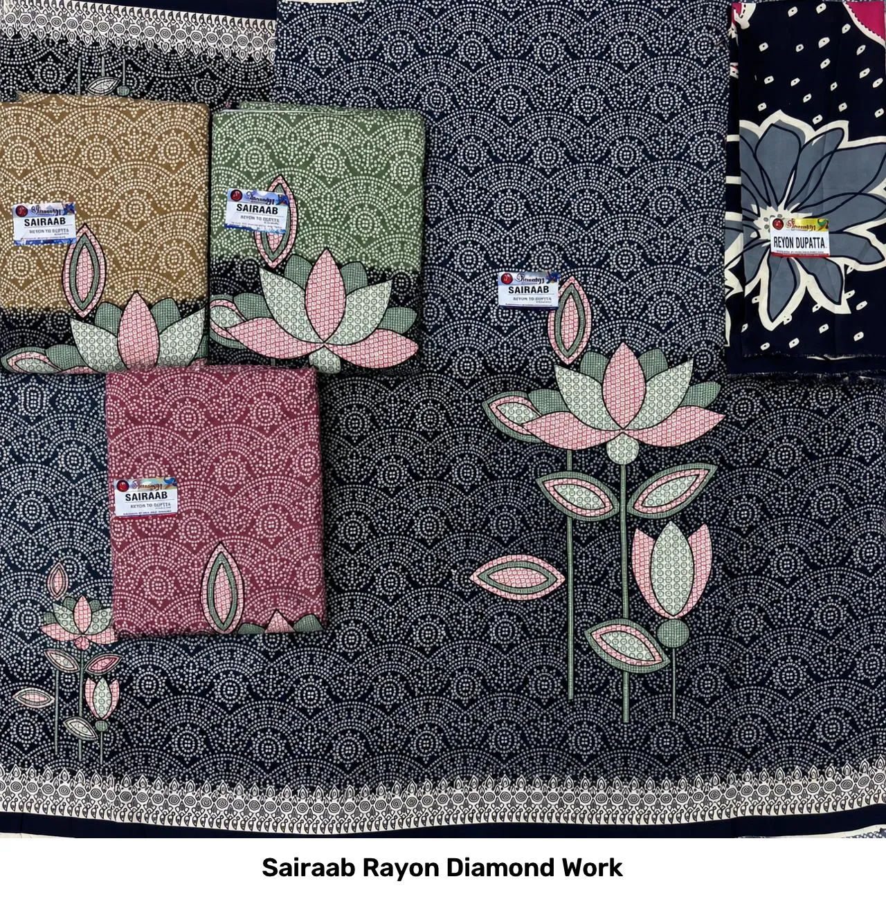 Sairaab Rayon Diamond Work - Image 6