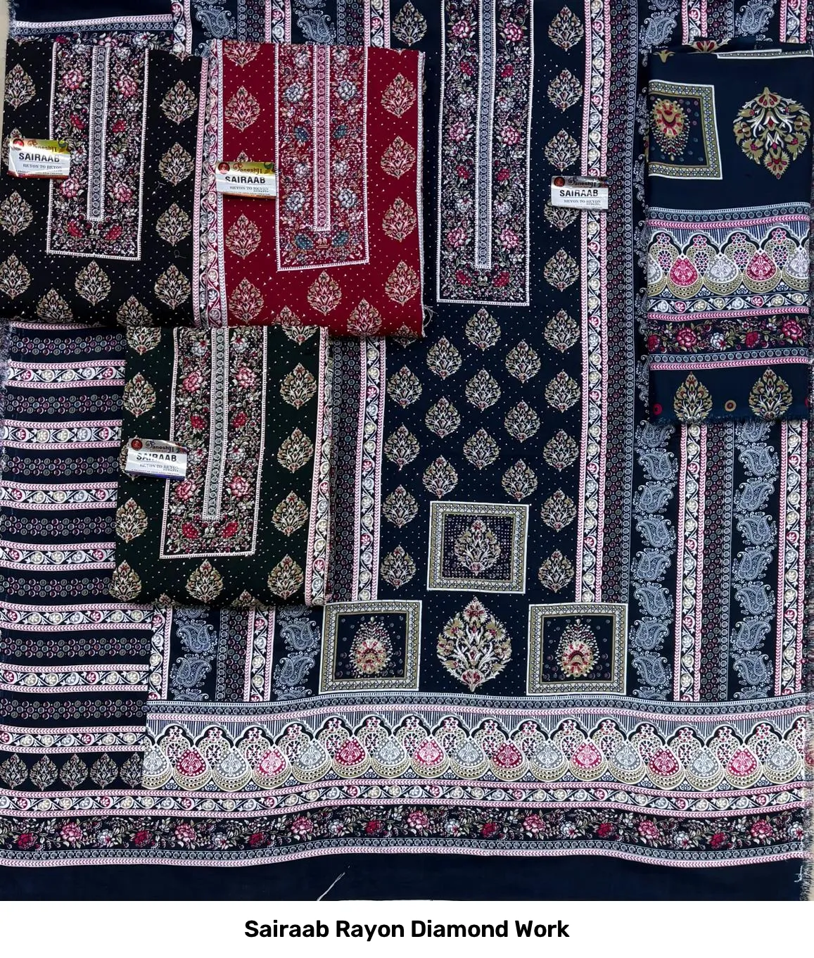 Sairaab Rayon Diamond Work - Image 9