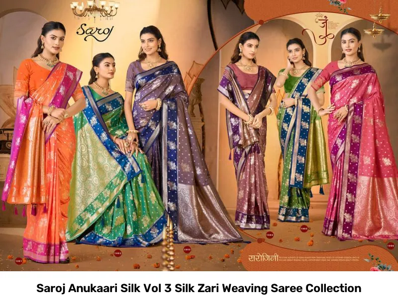 Saroj Anukaari Silk Vol 3 Silk Zari Weaving Saree Collection - Image 4