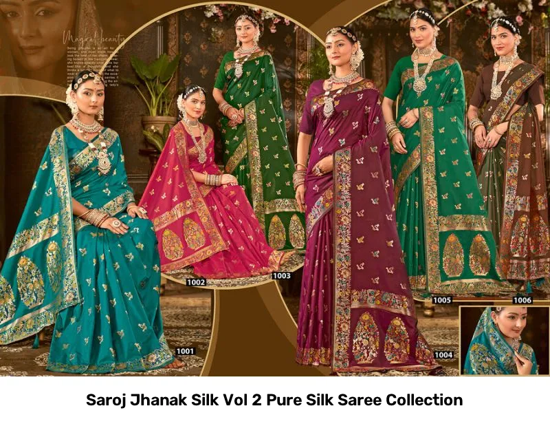 Saroj Jhanak Silk Vol 2 Pure Silk Saree Collection - Image 4
