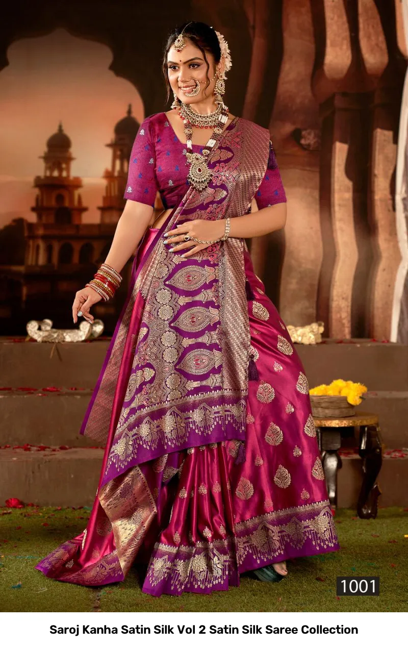 Saroj Kanha Satin Silk Vol 2 Satin Silk Saree Collection - Image 2