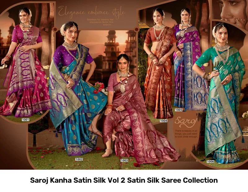Saroj Kanha Satin Silk Vol 2 Satin Silk Saree Collection - Image 4