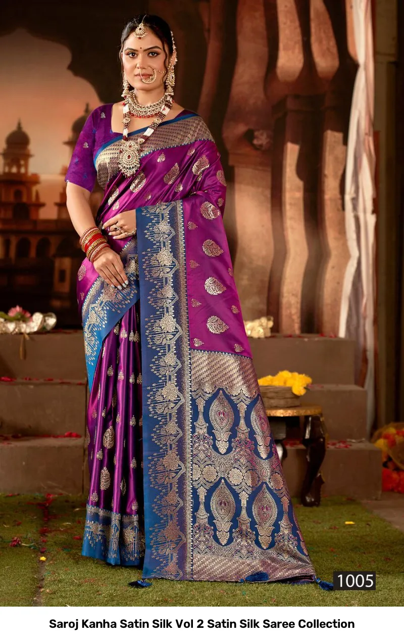Saroj Kanha Satin Silk Vol 2 Satin Silk Saree Collection - Image 6