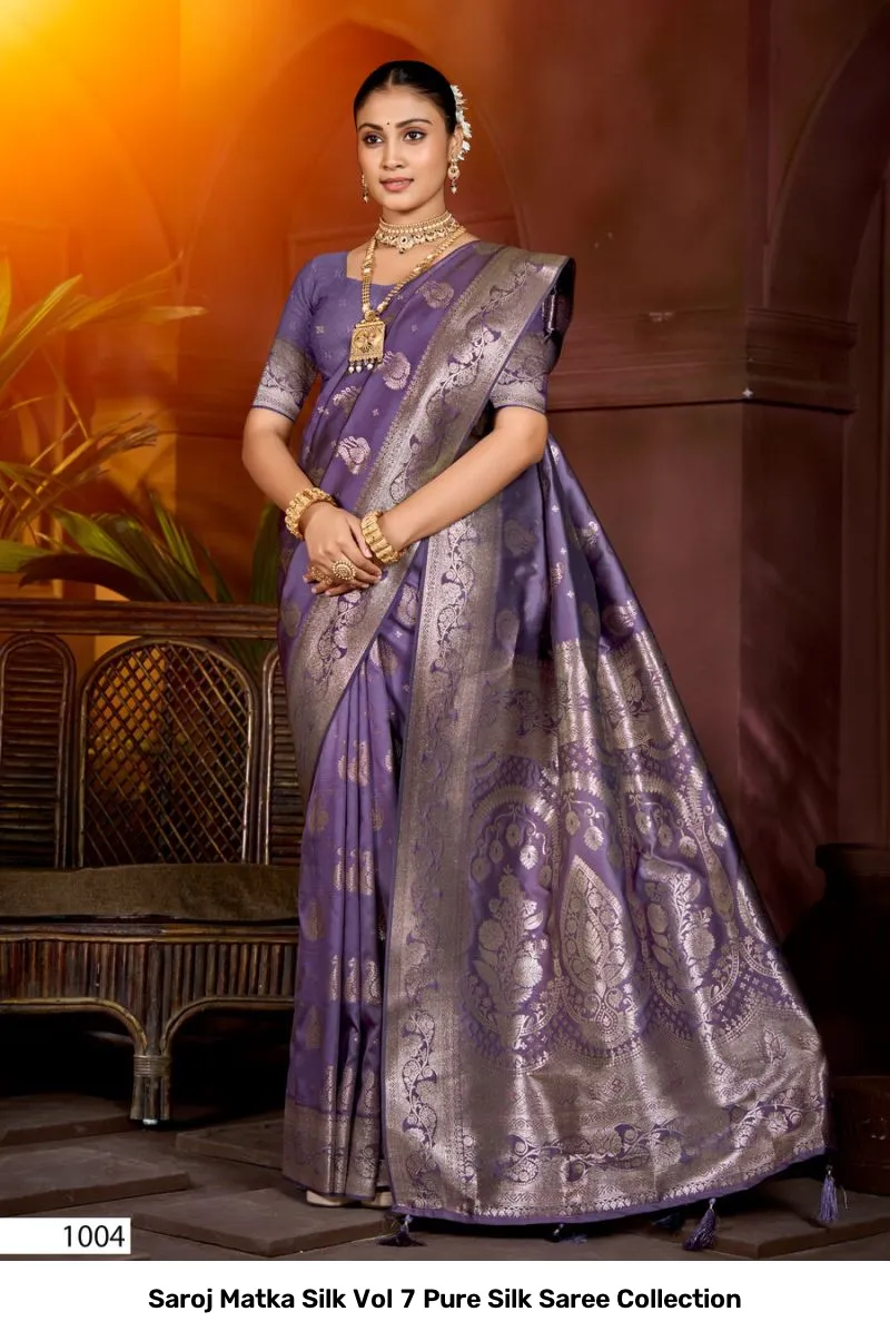 Saroj Matka Silk Vol 7 Pure Silk Saree Collection - Image 3