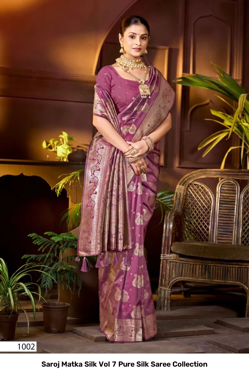 Saroj Matka Silk Vol 7 Pure Silk Saree Collection - Image 4