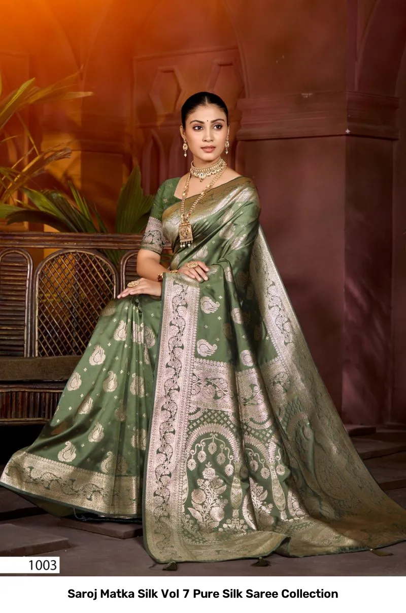 Saroj Matka Silk Vol 7 Pure Silk Saree Collection - Image 5