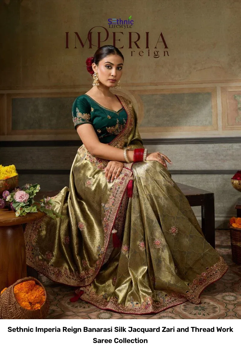 Sethnic Imperia Reign Banarasi Silk Jacquard Zari and Thread Work Saree Collection