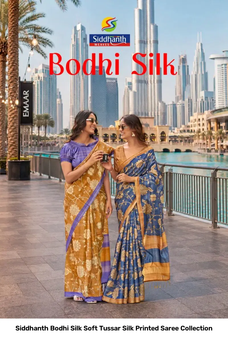 Siddhanth Bodhi Silk Soft Tussar Silk Printed Saree Collection